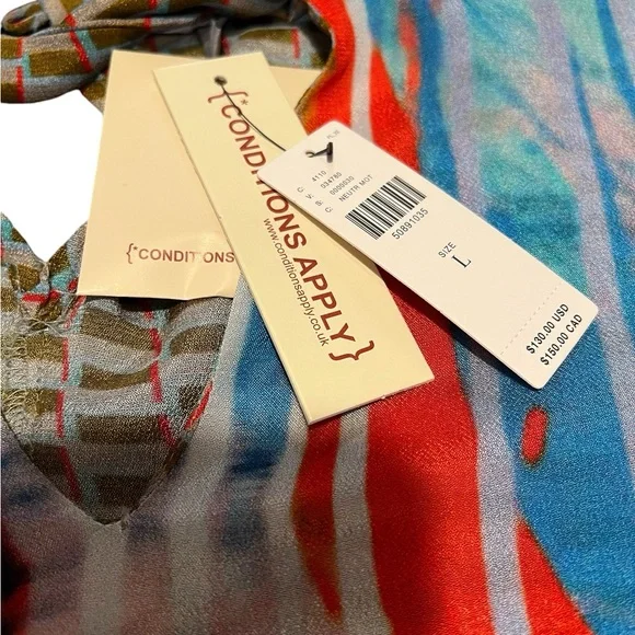 NWT Anthropologie blouse beautiful flower design on front checked back - Picture 4 of 8